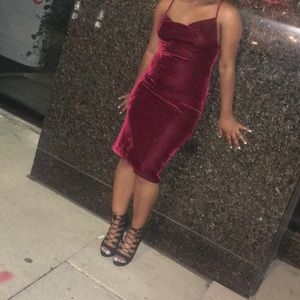 Wine midi dress